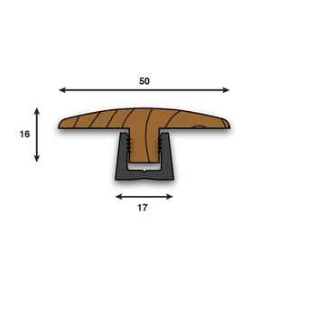 Image of Parallel 16 x 50 mm WT18 Twin Oak Tee Section 15-18mm