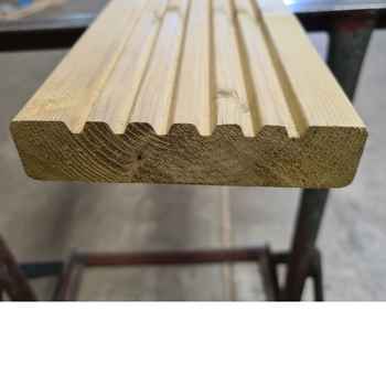 Product photograph of 32 x 125 Decking UC3 Treated Grooved/Smooth  PEFC 